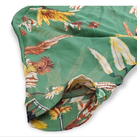 SHEIN Feather Print Batwing Sleeve Chiffon Top one size - Picture 5 of 6